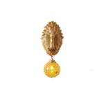 Majestic Antique Gold Swan Wall Sconce with Amber Crackle Glass Globe