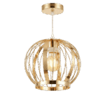 Industrial Glam Open Globe Hanging Lamp - Polished Gold Finish