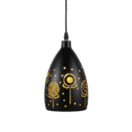 Playful Cutout Metal Hanging Lamp - Lollipop and Polka Dot Pattern