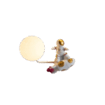 3D Astronaut Riding Rocket LED Wall Light with Glowing Moon Globe