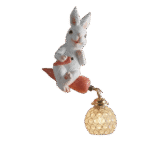 3D Bunny Riding Carrot Wall Light with Sparkling Crystal Globe Sconce