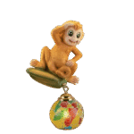 3D Playful Monkey LED Wall Light with Colorful Mosaic Glass Globe