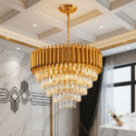Luxury 4-Tier K9 Crystal Chandelier in Premium Gold Finish with Remote & Bluetooth Control - Image 2