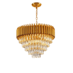 Luxury 4-Tier K9 Crystal Chandelier in Premium Gold Finish with Remote & Bluetooth Control