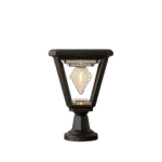 Modern Black Geometric Gate Light with Diamond Filament LED Bulb