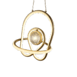 Modern Abstract Gold LED Pendant Light with Bubble Glass Sphere