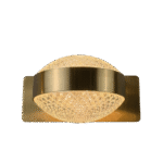 Modern Brushed Brass LED Wall Sconce with Faceted Crystal Dome