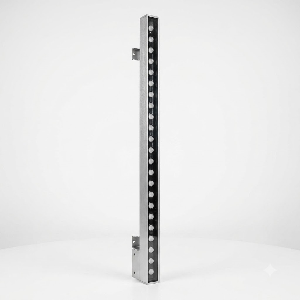 pomelli_photoshoot-1_1 1-Meter Architectural LED Wall Washer with Anti-Glare Black Louver Baffle – IP66 (230V AC) - Image 1