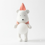 3D Polar Bear Wall Sconce with Glowing Moon Orb (Pink Hood)