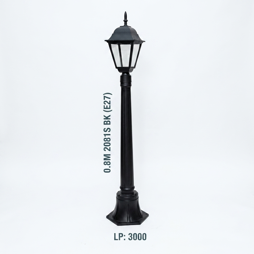 pomelli_photoshoot-1_11 0.8M Classic Victorian Outdoor Garden Post Light – Matte Black (E27) - Image 1
