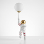 Floating Astronaut Wall Sconce with Glowing Moon Balloon (Model 9425-1)