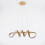 Modern Matte Black DNA Double Helix LED Linear Chandelier – Textured Diffuser