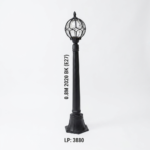 0.8M Armillary Wire Cage Globe Garden Post Light – Matte Black (E27)