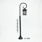 1.2M Arched Windowpane Hanging Lantern Shepherd Hook Post Light – Matte Black (E27)