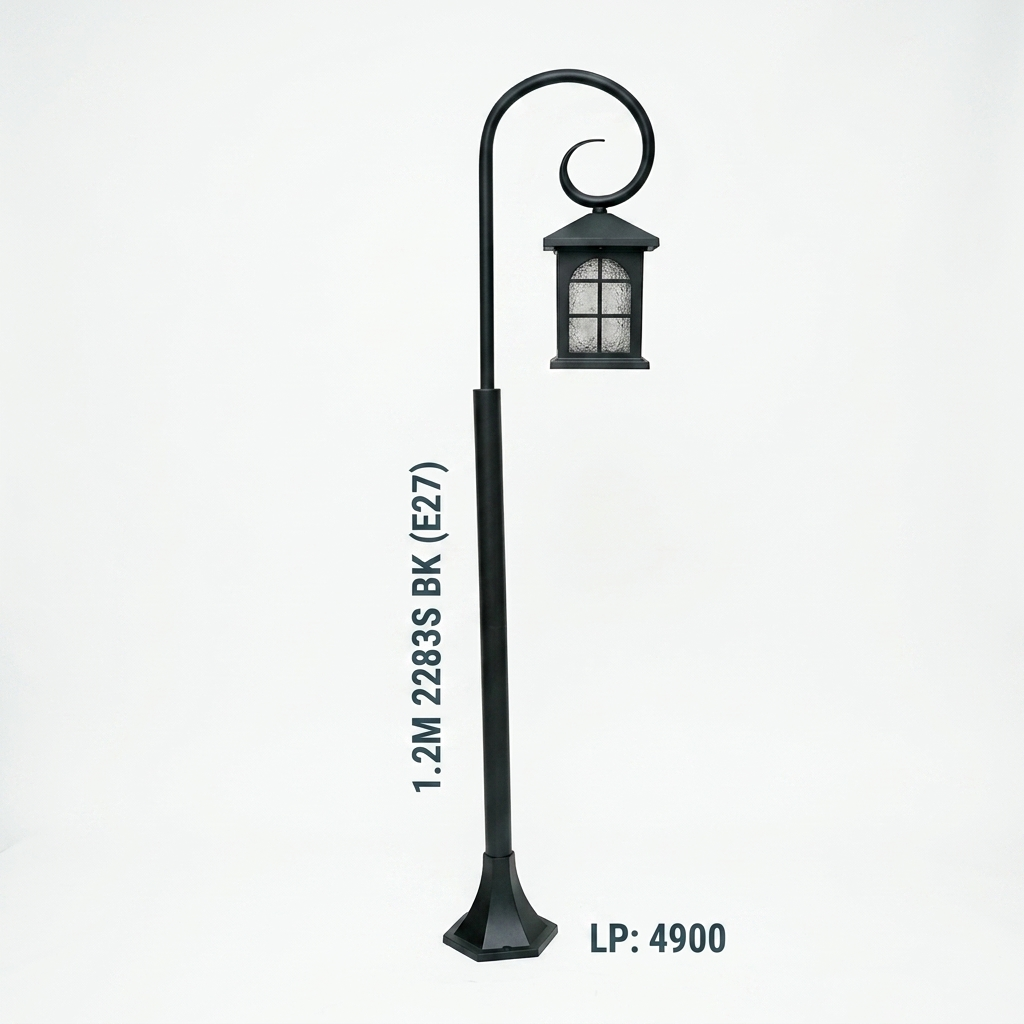 pomelli_photoshoot-1_18 1.2M Arched Windowpane Hanging Lantern Shepherd Hook Post Light – Matte Black (E27) - Image 1