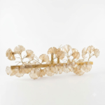 Artistic Botanical Glass Leaf Linear Chandelier – Champagne Gold Finish