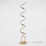 Modern Helical Spiral LED Floor Lamp – Mirror Polished Gold / Rose Gold