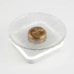 Modern Flush Mount Sunburst Textured Glass LED Wall Sconce - Dual Glow