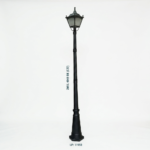 2M Pagoda Carriage Lantern Street Lamp Post – Matte Black Cast Aluminum (E27)