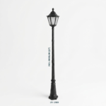 2M Hexagonal Victorian Outdoor Street Lamp Post – Matte Black Aluminum (E27)