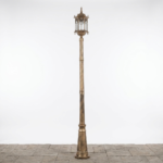 Grand Gothic Cathedral Outdoor Lamp Post – Antique Gold/Brass Patina Finish