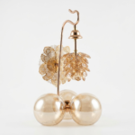 Luxury Cascading Amber Crystal Cluster Wall Sconce - Rose Gold Hook