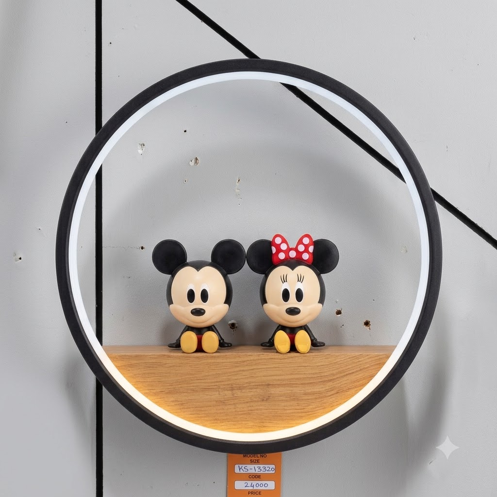 pomelli_photoshoot-1_3 Mickey & Minnie Mouse Circular LED Shelf Wall Sconce (Model 1132) - Image 1