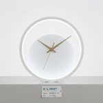 Modern Minimalist Round Halo LED Backlit Wall Clock - White Finish