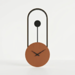 Modern Nordic Arch LED Backlit Wall Clock with Pendulum Frame - Black & Gold