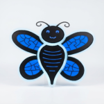 Whimsical Honeybee LED Wall Sconce - Blue & Warm White Silhouette Nightlight