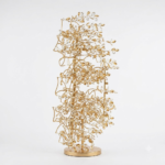 Luxury Golden Tree Branch Chandelier with Cascading Amber Crystal Clusters