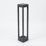 Modern Square 4-Pillar Open Frame Landscape Bollard Light – Charcoal Grey