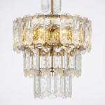 Luxury Ginkgo Leaf Textured Crystal Drop Wall Sconce - Gold Frame