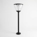 Sleek Flared Chalice LED Garden Pathway Light – Matte Black Aluminum