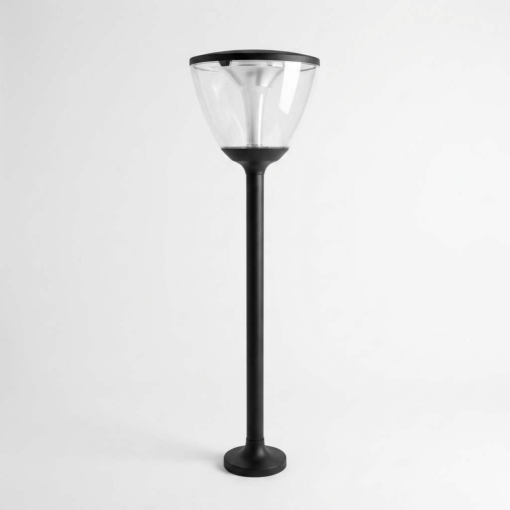 pomelli_photoshoot-1_7 Sleek Flared Chalice LED Garden Pathway Light – Matte Black Aluminum - Image 1