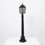 Traditional Windowpane Carriage Lantern Post Light – Matte Black Aluminum
