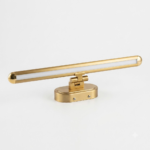 Modern Brushed Gold Adjustable LED Vanity Mirror Light – Satin Brass Picture Lamp