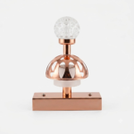Modern Polished Rose Gold Crystal Spotlight Wall Sconce with Arched Cutout Dome