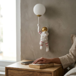 Floating Astronaut Wall Sconce with Glowing Moon Balloon (Model 9425-1) - Image 2