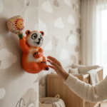 Playful 3D Red Panda Resin Wall Sconce with Turkish Mosaic Glass Torch Globe - Image 2