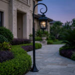 1.2M Shepherd Hook Windowpane Hanging Lantern Post Light – Matte Black (E27) - Image 2