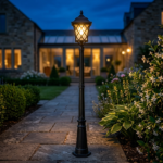2M Diamond Lattice Carriage Lantern Street Lamp Post – Matte Black (E27) - Image 2