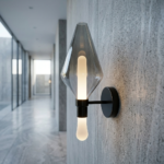 Modern Diamond Smoked Glass Torch LED Wall Sconce - Bi-Directional Light - Image 2