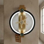 Luxury Crystal Paved Gold Starfish LED Halo Wall Sconce - Black & Gold - Image 2