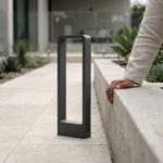 Modern Architectural Open-Frame Rectangular LED Pathway Bollard – Anthracite Grey - Image 2