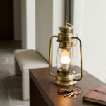 Antique Brass Hanging Hurricane Lantern Pendant Light - Image 2