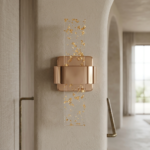 Luxury Gold Foil Embedded Acrylic Bar LED Wall Sconce - Image 2