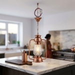Vintage Industrial Hanging Lantern Pendant Light - Antique Copper Finish - Image 2