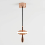 Modern Polished Rose Gold Mushroom Disc LED Pendant Light