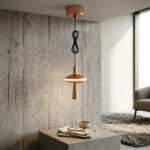 Modern Polished Rose Gold Mushroom Disc LED Pendant Light - Image 2